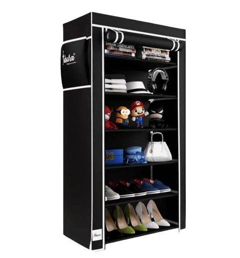 6 Rack Collapsible Wardrobe Cabinet & Shoe Rack