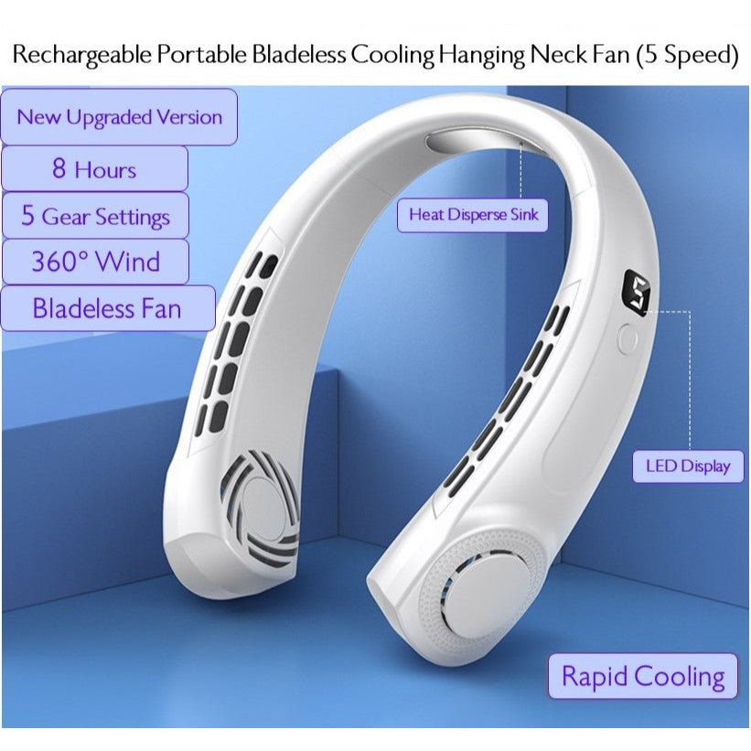 Portable Bladeless Hanging Rechargeable Neck Fan